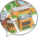 大阪学院2号館イラスト(学院HPより引用)