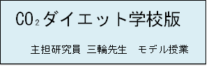CO2ダイエット学校版
主担研究員　三輪先生　モデル授業