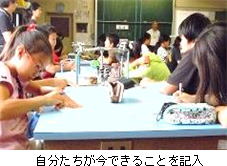 自分たちが今できることを記入